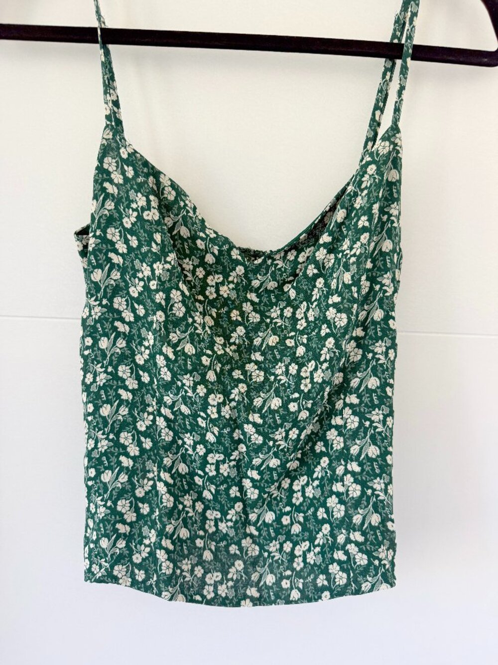 Forest green sleeveless floral Reformation blouse size 10